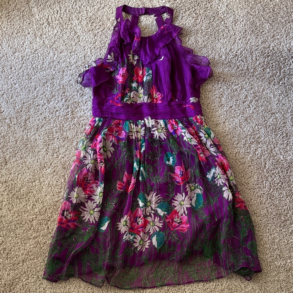 ECI Purple Floral Casual Dress